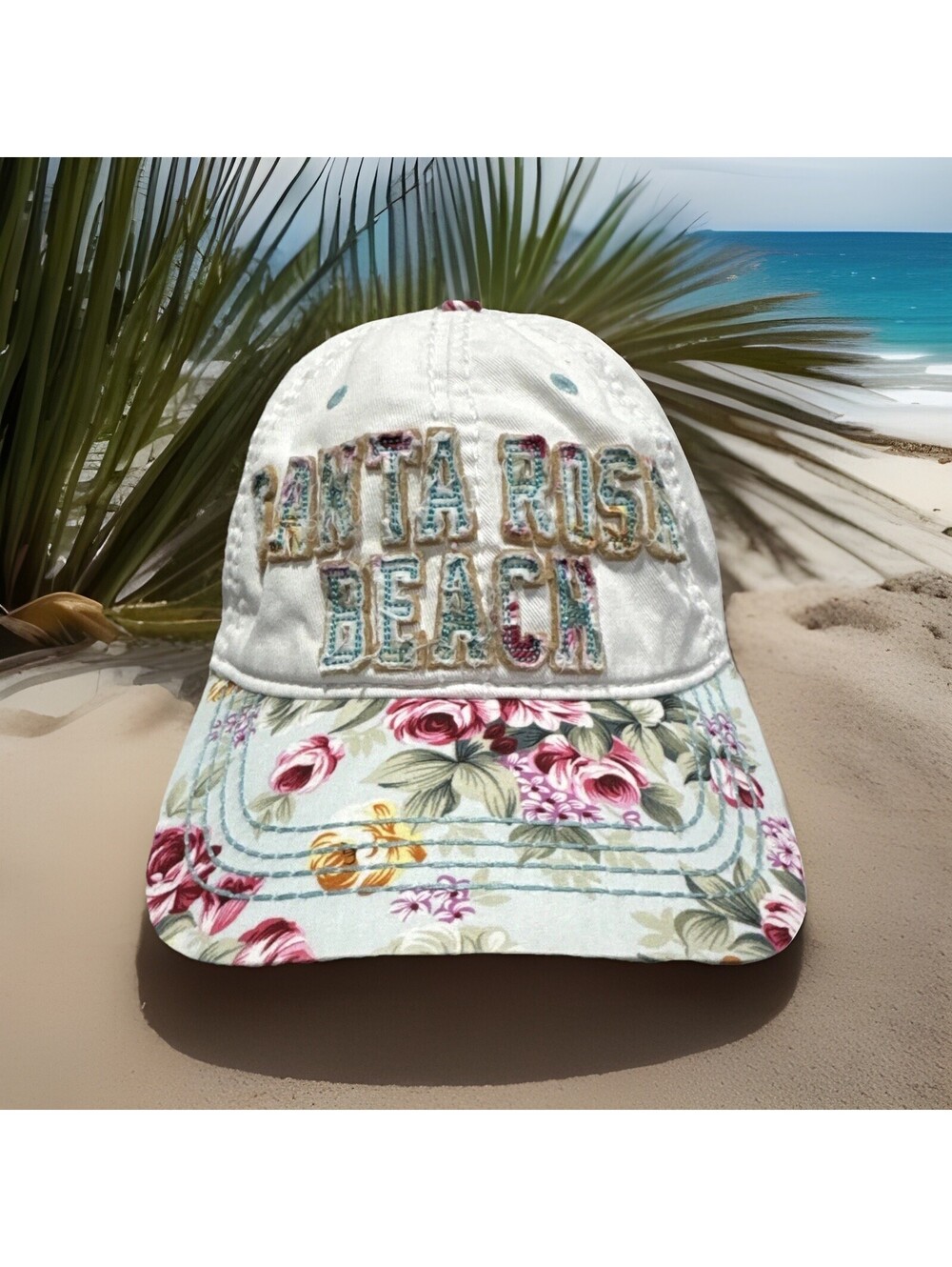 Robin Ruth Santa Rosa Beach Florida Emerald Coast White Sand Baseball Cap